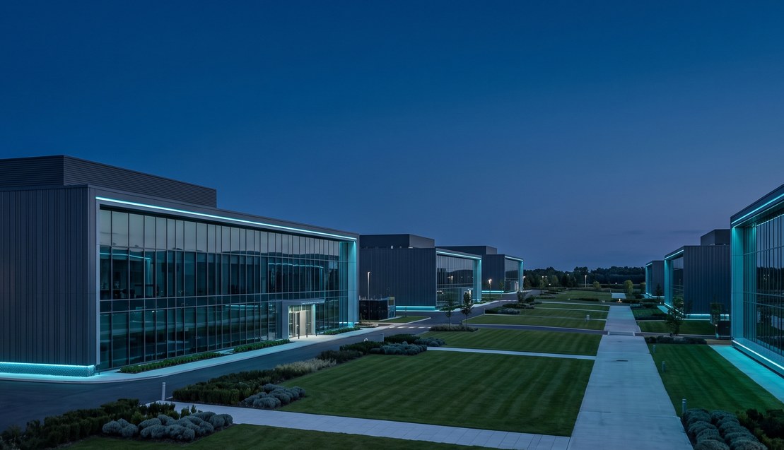 Gulf Data Hub data centre campus at dusk